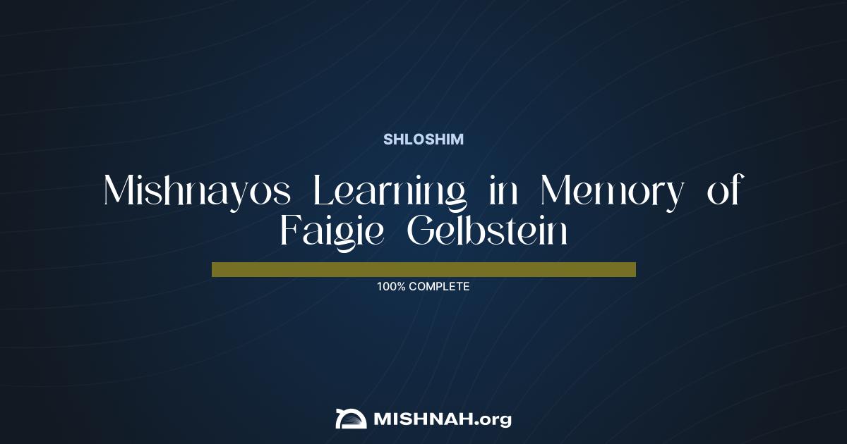 Faigie Gelbstein Mishnah Learning Chart | Mishnah.org