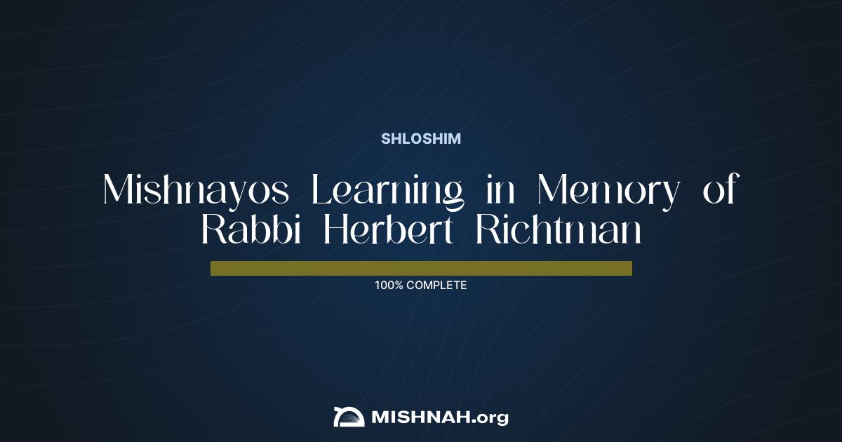 Rabbi Herbert Richtman Mishnah Learning Chart | Mishnah.org